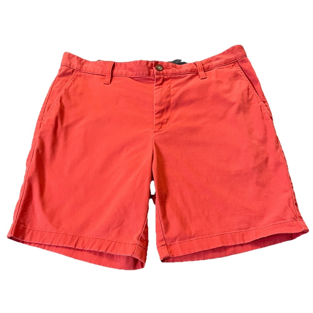 Nautica Red Chino Shorts Sz 36 Orange- Red Cotton Blend
